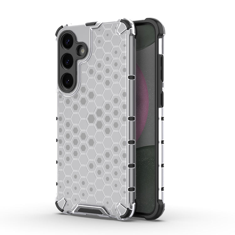 For Samsung Galaxy S25 5G Honeycomb Shockproof Phone Case(White)