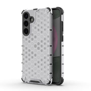 For Samsung Galaxy S25 5G Honeycomb Shockproof Phone Case(White)