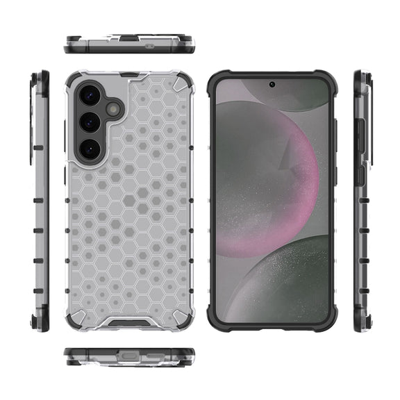 For Samsung Galaxy S25 5G Honeycomb Shockproof Phone Case(White)