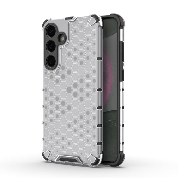 For Samsung Galaxy S25 5G Honeycomb Shockproof Phone Case(White)