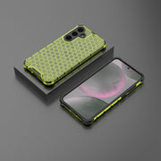 For Samsung Galaxy S25 5G Honeycomb Shockproof Phone Case(Green)