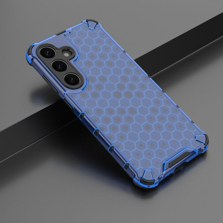 For Samsung Galaxy S25 5G Honeycomb Shockproof Phone Case(Blue)