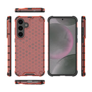 For Samsung Galaxy S25 5G Honeycomb Shockproof Phone Case(Red)