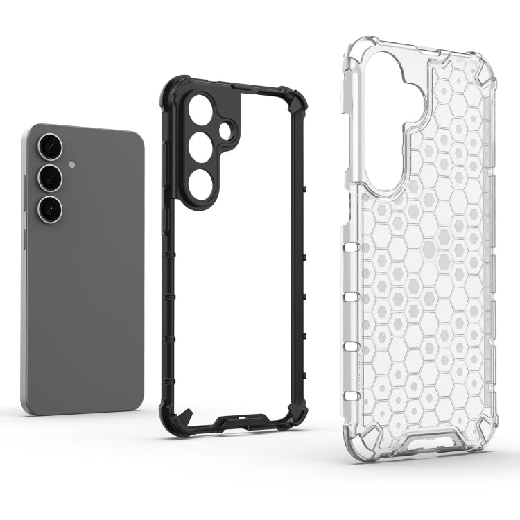 For Samsung Galaxy S25 5G Honeycomb Shockproof Phone Case(Red)