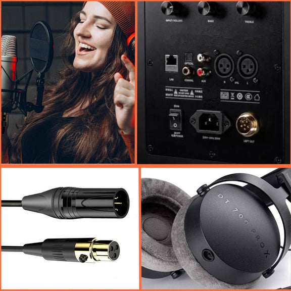 Mini XLR Female to XLR Male Audio Mixer Mini Microphone Coiled Audio Cable, Length: 0.5m(Black)