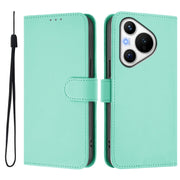 For Huawei Pura 70 Skin Feel Solid Color Leather Phone Case with Lanyard(Mint Green)