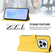 For Honor Magic6 Pro Skin Feel Solid Color Leather Phone Case with Lanyard(Lemon Yellow)