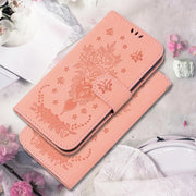 For Samsung Galaxy S25 Ultra 5G Butterfly Rose Embossed Leather Phone Case(Pink)
