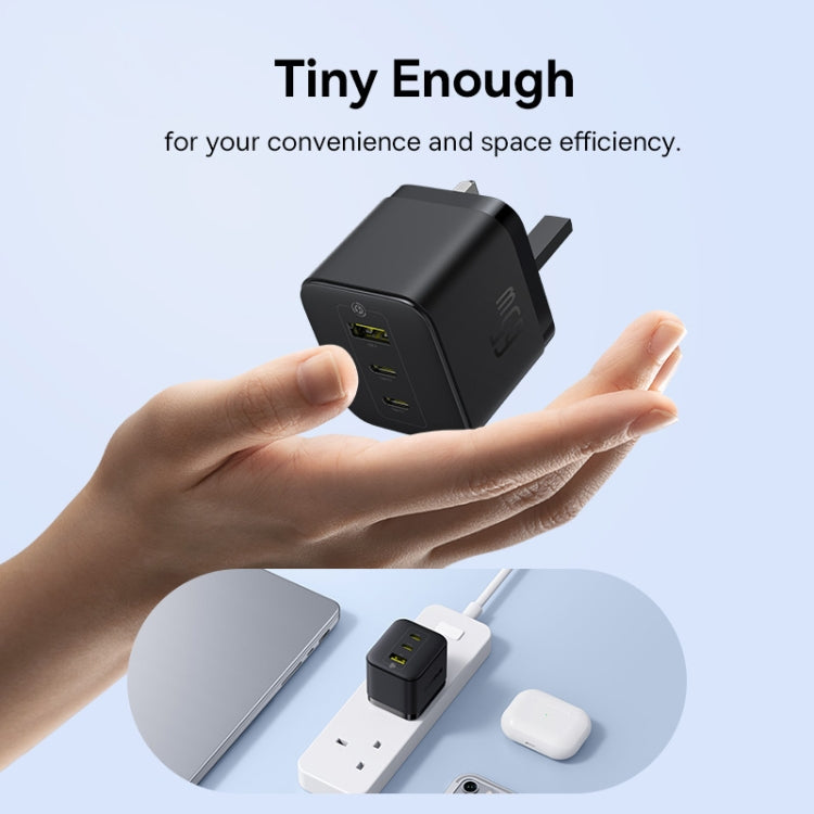 Baseus PD65W USB and 2 USB-C / Type-C Fast Charger With 1m Type-C Cable, Plug Type:UK Plug(Black)