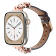 For Apple Watch 42mm / 41mm / 40mm / 38mm Leopard Head Bamboo Texture Leather Watch Band(Rose Gold Brown) - free shipping - PMC TechLife - Order now!