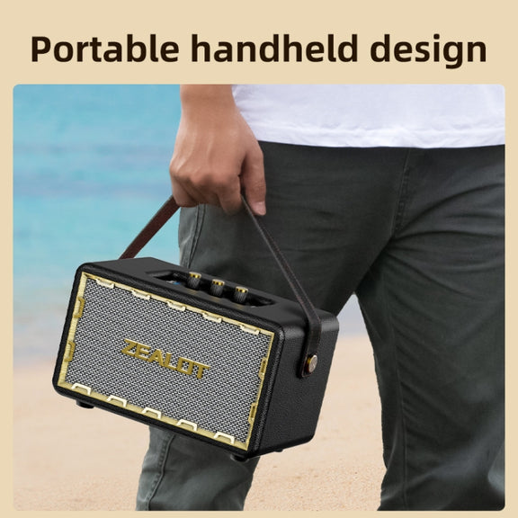 Zealot MT01 Retro Card Portable Wireless Bluetooth Speaker(Black)