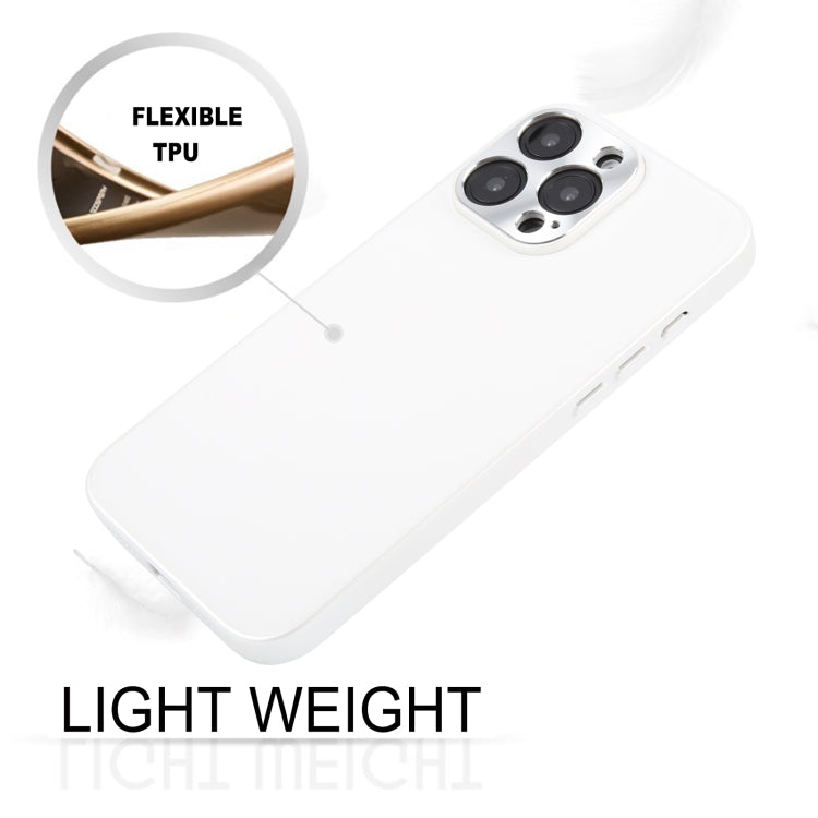For iPhone 16 Pro Max GEBEI Plain Leather TPU Hybrid PU Phone Case(White)