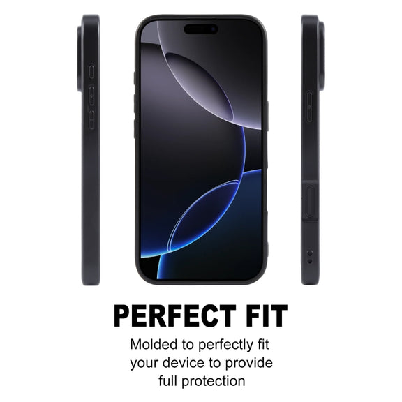 For iPhone 16 Pro Max GEBEI Plain Leather TPU Hybrid PU Phone Case(Black)
