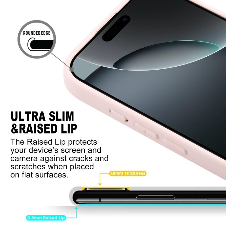 For iPhone 16 Pro GEBEI Plain Leather TPU Hybrid PU Phone Case(Pink)