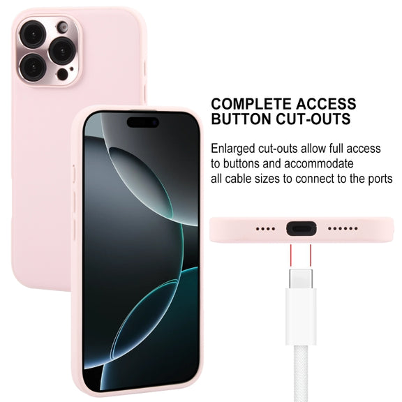 For iPhone 16 Pro GEBEI Plain Leather TPU Hybrid PU Phone Case(Pink)