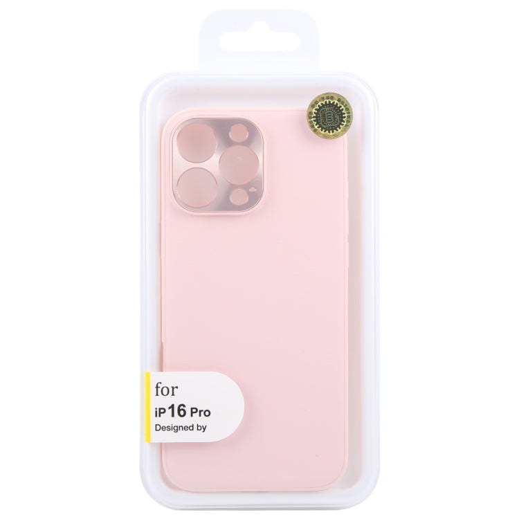 For iPhone 16 Pro GEBEI Plain Leather TPU Hybrid PU Phone Case(Pink)