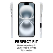 For iPhone 16 Plus GEBEI Plain Leather TPU Hybrid PU Phone Case(White)