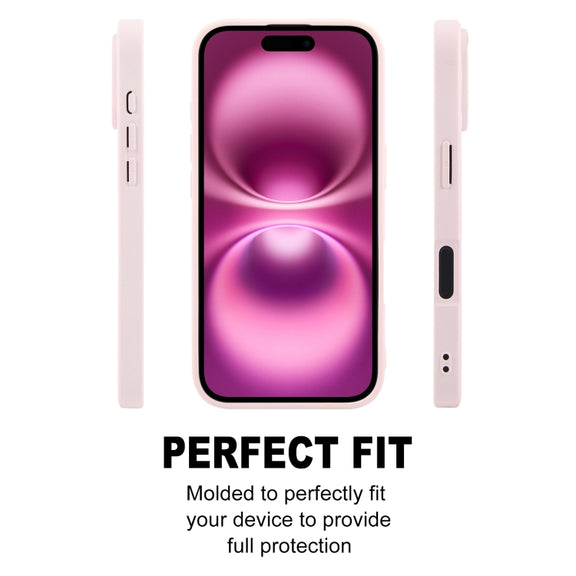 For iPhone 16 Plus GEBEI Plain Leather TPU Hybrid PU Phone Case(Pink)