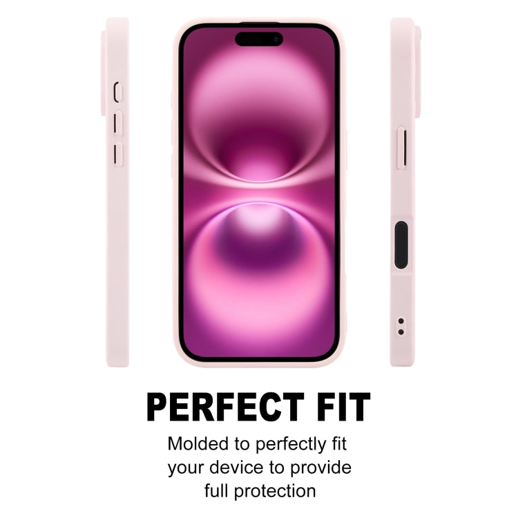For iPhone 16 GEBEI Plain Leather TPU Hybrid PU Phone Case(Pink)