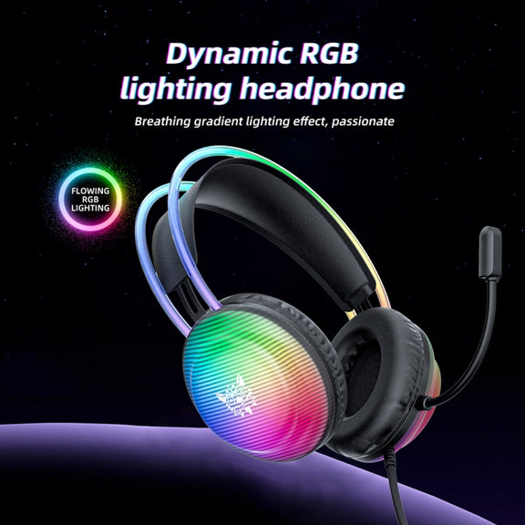 ONIKUMA X29 Head-mounted RGB Light Wired Gaming Headset, Cable Length: 2.2m(Black)