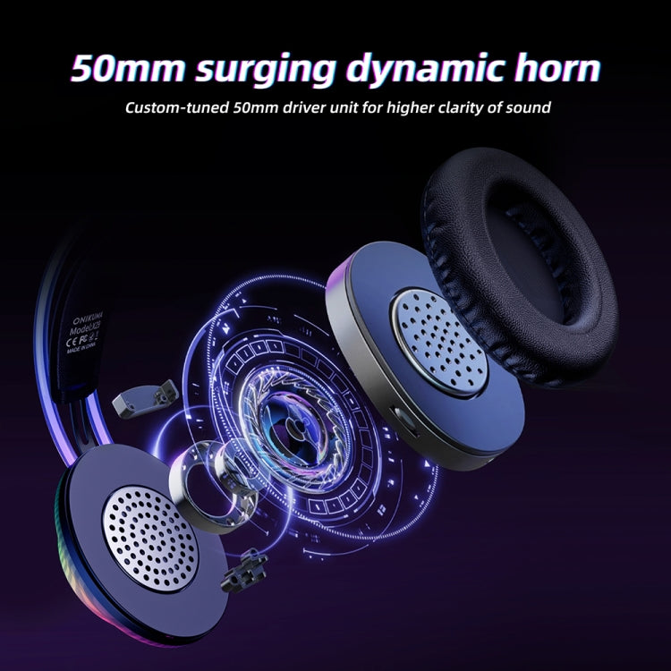 ONIKUMA X29 Head-mounted RGB Light Wired Gaming Headset, Cable Length: 2.2m(Black)