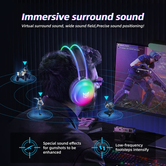 ONIKUMA X29 Head-mounted RGB Light Wired Gaming Headset, Cable Length: 2.2m(Black)