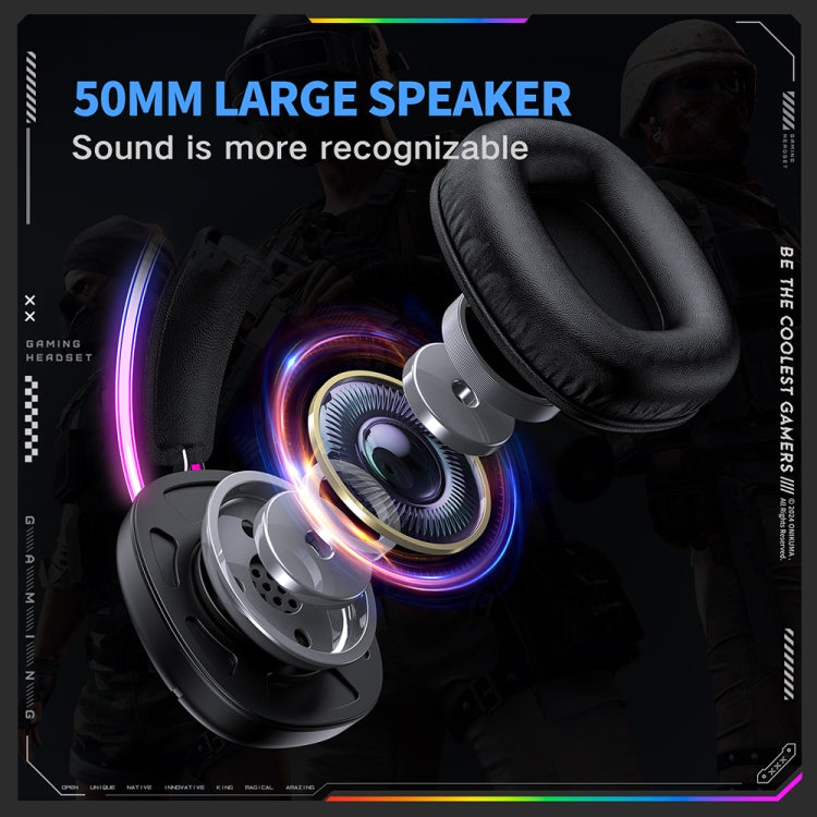 ONIKUMA X33 Head-mounted RGB Light E-Sports Gaming Headset, Cable Length: 2m(Black)