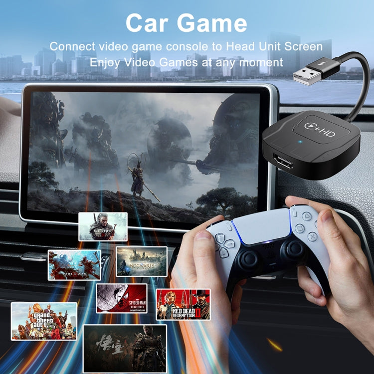 USB and HDMI Wired to Wireless CarPlay Auto Adapter, Specification:Square(White)