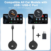 USB Interface Wired to Wireless CarPlay Auto Adapter for Android, Specification:Round(Black)