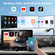 USB Interface Wired to Wireless CarPlay Auto Adapter for Android, Specification:Square(Silver)