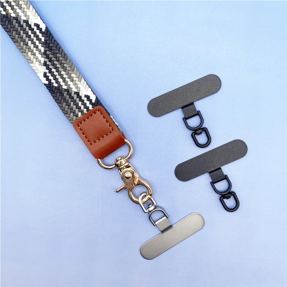 360 Degree Rotation Oval Metal Mobile Phone Lanyard Fixing Gasket(Silver)