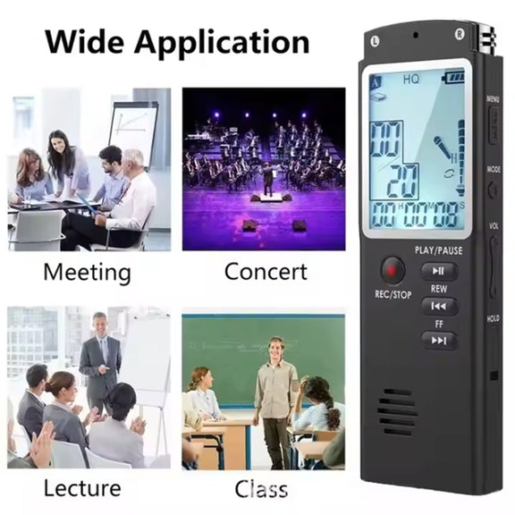 T60 Smart HD Noise Cancelling Voice Recorder MP3 Player, Memory:8GB(Black)