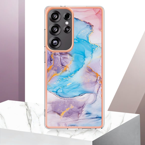 For Samsung Galaxy S25 Ultra 5G Electroplating IMD TPU Phone Case(Blue Marble)