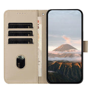 For iPhone 17 Triangle Pattern Buckle Clasp Leather Phone Case(Gold)