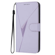 For iPhone 17 Air Triangle Pattern Buckle Clasp Leather Phone Case(Light Purple)