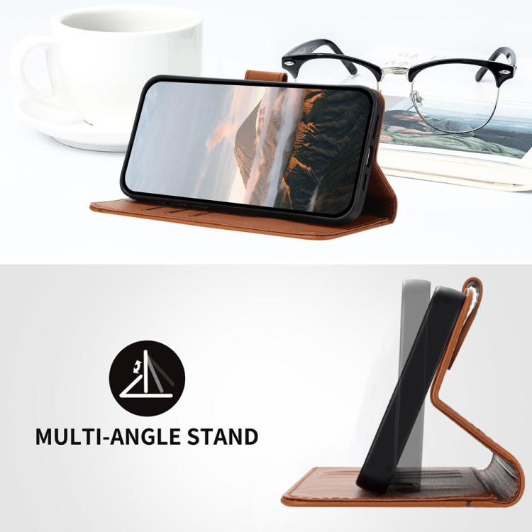 For iPhone 17 Pro Max Triangle Pattern Buckle Clasp Leather Phone Case(Brown)