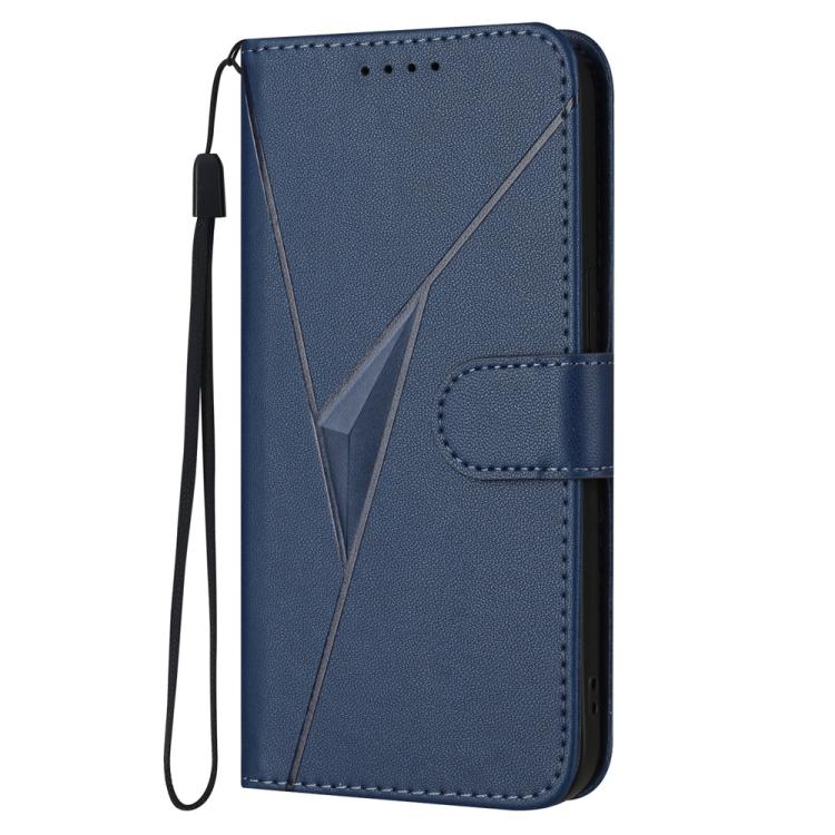 For iPhone 17 Pro Max Triangle Pattern Buckle Clasp Leather Phone Case(Royal Blue)