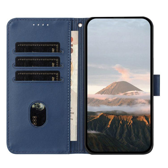 For iPhone 17 Pro Max Triangle Pattern Buckle Clasp Leather Phone Case(Royal Blue)