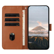 For iPhone 17 Pro Triangle Pattern Buckle Clasp Leather Phone Case(Brown)