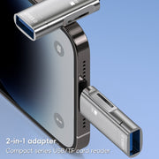 2 in 1 8 Pin to USB and TF Card Reader Adapter(Black)