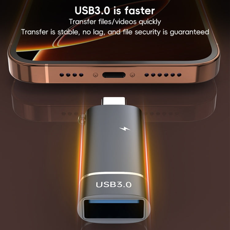 2 in 1 Type-C to USB and Type-C Charging OTG Adapter(Black)