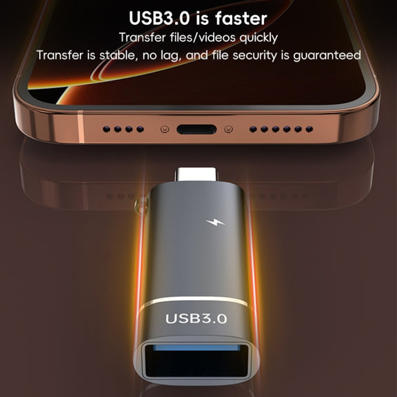 2 in 1 Type-C to USB and Type-C Charging OTG Adapter(Black)