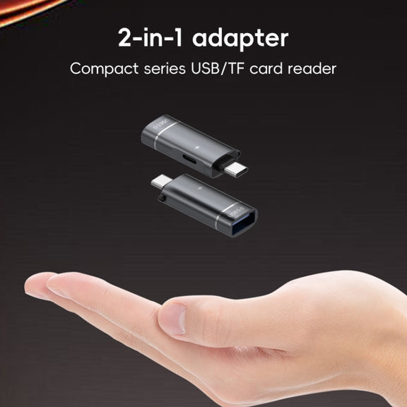 2 in 1 Type-C to USB and Type-C Charging OTG Adapter(Black)