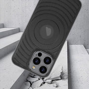 For iPhone 16 Pro Max GKK Plating Leather Wave MagSafe Phone Case(Grey)