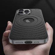 For iPhone 16 Pro Max GKK Plating Leather Wave MagSafe Phone Case(Black)