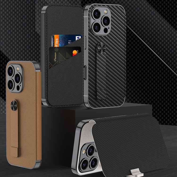For iPhone 16 Pro Max GKK Plating Phantom Flip Leather MagSafe Phone Case(Black)