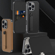 For iPhone 16 Pro GKK Plating Phantom Flip Leather MagSafe Phone Case(Black)