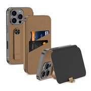 For iPhone 16 Pro GKK Plating Phantom Flip Leather MagSafe Phone Case(Brown)
