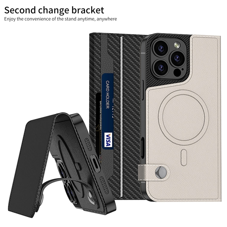 For iPhone 16 Pro GKK Detachable Flip Leather MagSafe Phone Case(Black)