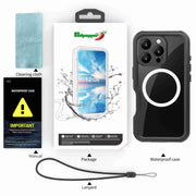 For iPhone 16 Pro Max RedPepper IP68 Water-resistant Triple-proof MagSafe Phone Case(Black)